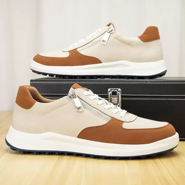 JITAI Mens Fashion Sneakers Shoes Lightweight Fashion Shoes with Wingtip Brogue ampamp Laceup Design Casual Business ShoesWhite01