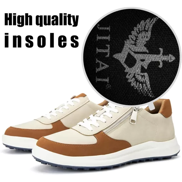 JITAI Mens Fashion Sneakers Shoes Lightweight Fashion Shoes with Wingtip Brogue ampamp Laceup Design Casual Business ShoesWhite01