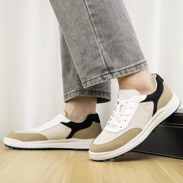 JITAI Mens Fashion Sneakers Shoes Lightweight Fashion Shoes with Wingtip Brogue ampamp Laceup Design Casual Business ShoesWhite02