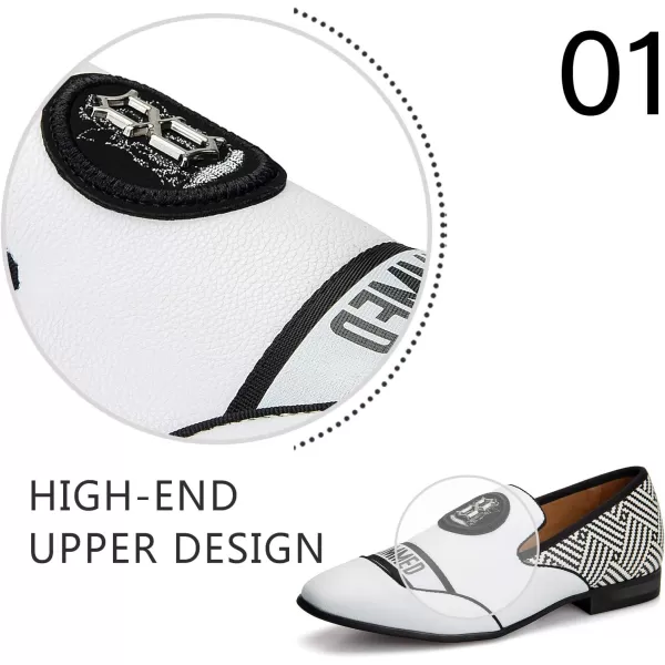 JITAI Mens Lindford Moc Toe Bit Slipon Penny Loafer Party ShoesWhite05