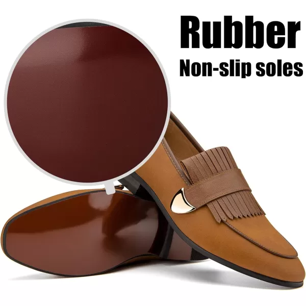 JITAI Mens Loafers Shoes Pattern Printing Mens Dress Loafer Shoes Slipon Casual Loafer Smoking SlipperBrown16