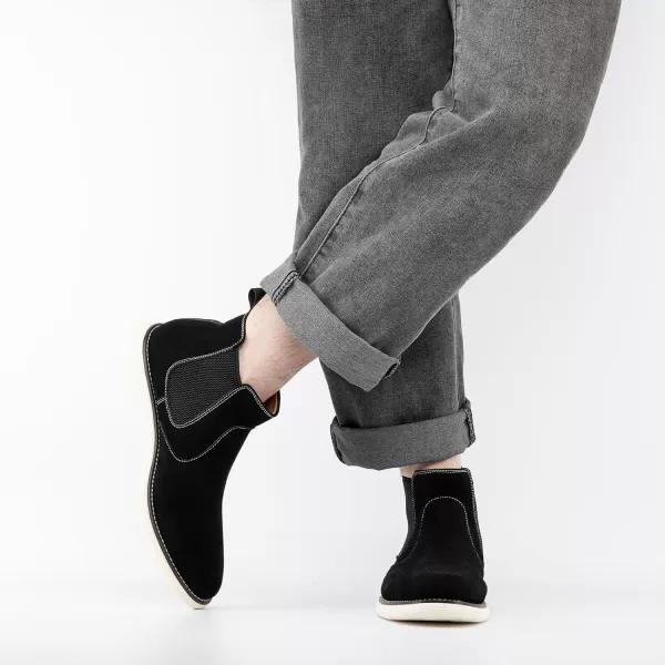 imageJITAI Mens Suede Leather Chelsea Boots Classic Elastic Dress Ankle Boots for MenBlack03