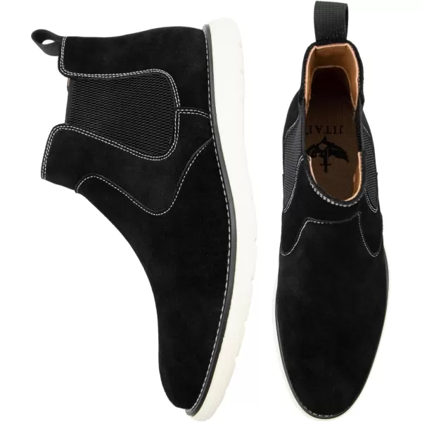 imageJITAI Mens Suede Leather Chelsea Boots Classic Elastic Dress Ankle Boots for MenBlack03