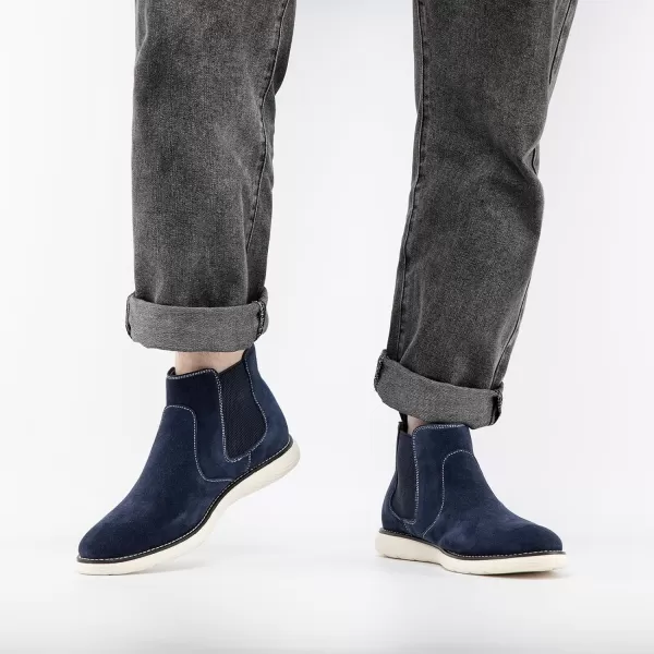 imageJITAI Mens Suede Leather Chelsea Boots Classic Elastic Dress Ankle Boots for MenBlue03