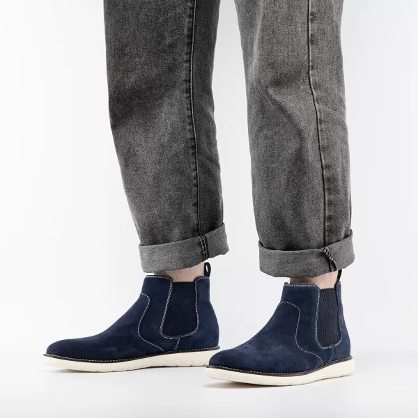 imageJITAI Mens Suede Leather Chelsea Boots Classic Elastic Dress Ankle Boots for MenBlue03