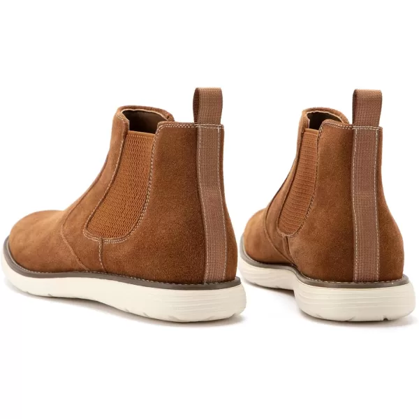 imageJITAI Mens Suede Leather Chelsea Boots Classic Elastic Dress Ankle Boots for MenBrown03