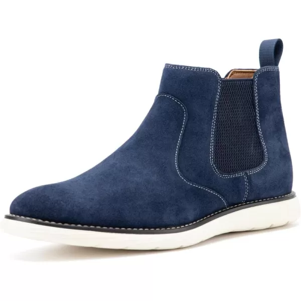 imageJITAI Mens Suede Leather Chelsea Boots Classic Elastic Dress Ankle Boots for MenBlue03
