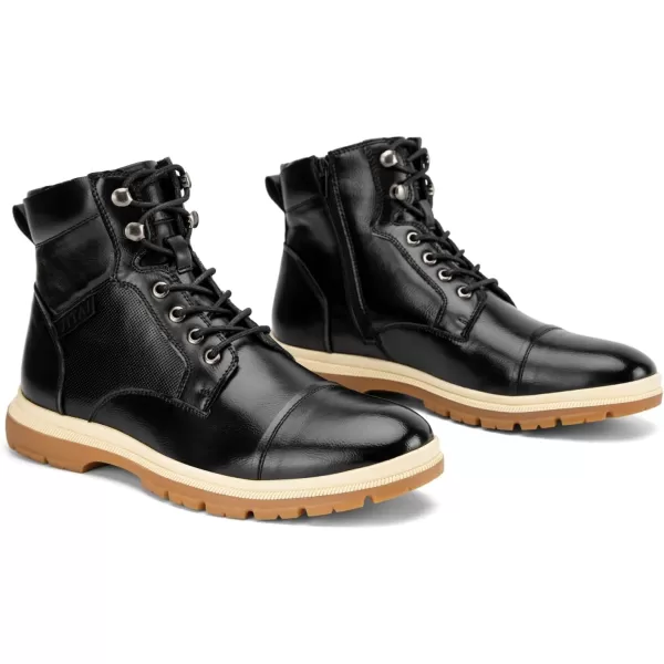imageJITAI Men Oxford Boots Laceup Casual and Comfortable Mens BootsBlack02