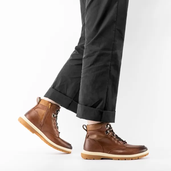 imageJITAI Men Oxford Boots Laceup Casual and Comfortable Mens BootsBrown01