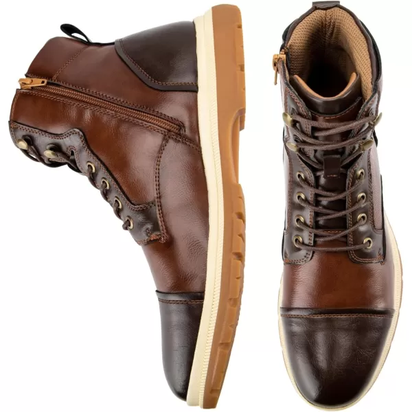 imageJITAI Men Oxford Boots Laceup Casual and Comfortable Mens BootsBrown02