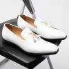 imageJITAI Mens Lindford Moc Toe Bit Slipon Penny Loafer Party ShoesWhite06