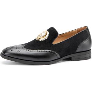 imageJITAI Mens Fashion Loafers Wedding Shoes Loafers for Men Party ShoesBlack60