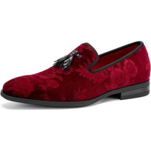 imageJITAI Mens Fashion Loafers Wedding Shoes Loafers for Men Party ShoesRed30