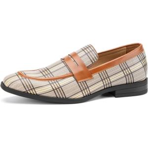 imageJITAI Mens Velvet Loafers Dress Shoes Loafers for Men Tuxedo Suit ShoesBrown40