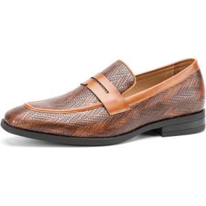 imageJITAI Mens Velvet Loafers Dress Shoes Loafers for Men Tuxedo Suit ShoesBrown45