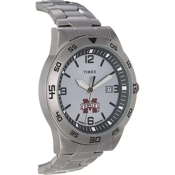 Mens Citation 42mm Quartz Watch with Stainless Steel StrapMississippi State Bulldogs