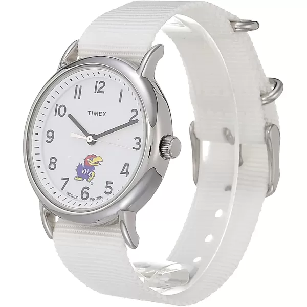 Womens Weekender 38mm Quartz Watch with Fabric StrapKansas Jayhawks