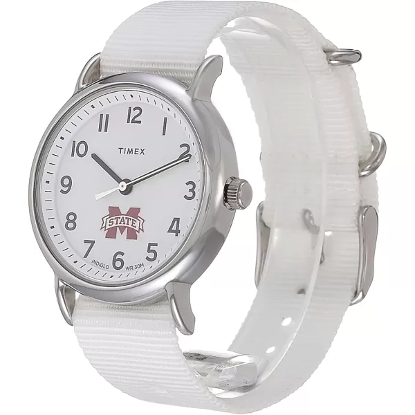 Womens Weekender 38mm Quartz Watch with Fabric StrapMississippi State Bulldogs