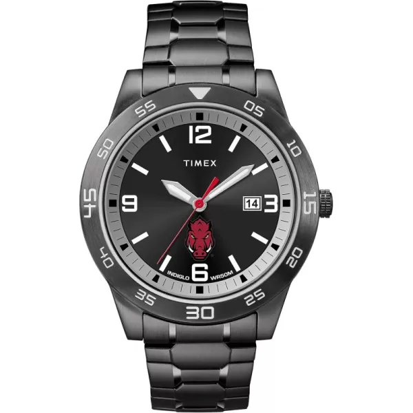 Mens Acclaim 42mm Quartz Watch with Stainless Steel StrapArkansas Razorbacks