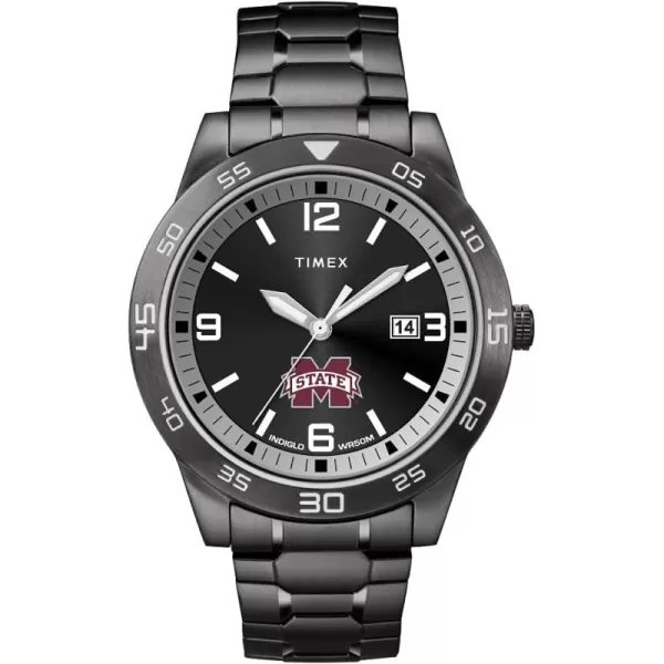 Mens Acclaim 42mm Quartz Watch with Stainless Steel StrapMississippi State Bulldogs