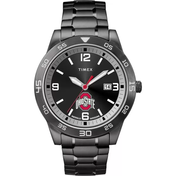 Mens Acclaim 42mm Quartz Watch with Stainless Steel StrapOhio State Buckeyes