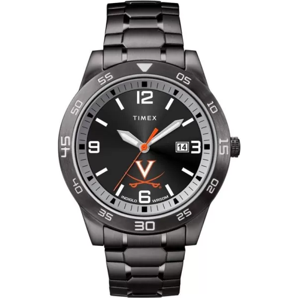 Mens Acclaim 42mm Quartz Watch with Stainless Steel StrapVirginia Cavaliers