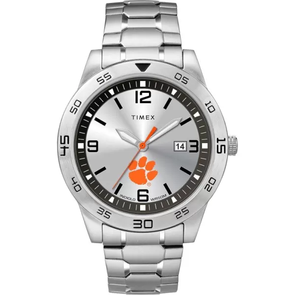 Mens Citation 42mm Quartz Watch with Stainless Steel StrapClemson Tigers