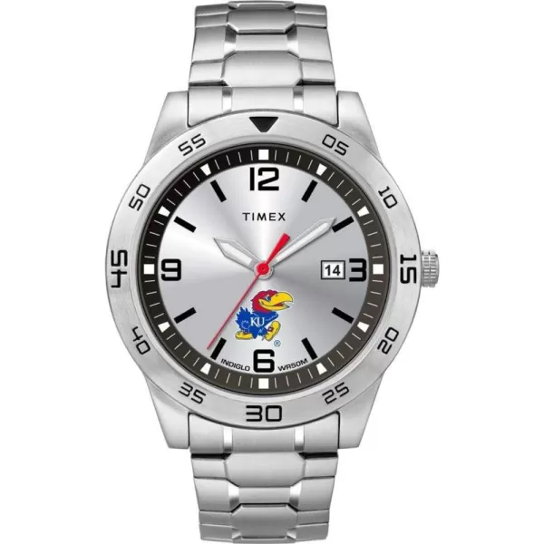 Mens Citation 42mm Quartz Watch with Stainless Steel StrapKansas Jayhawks