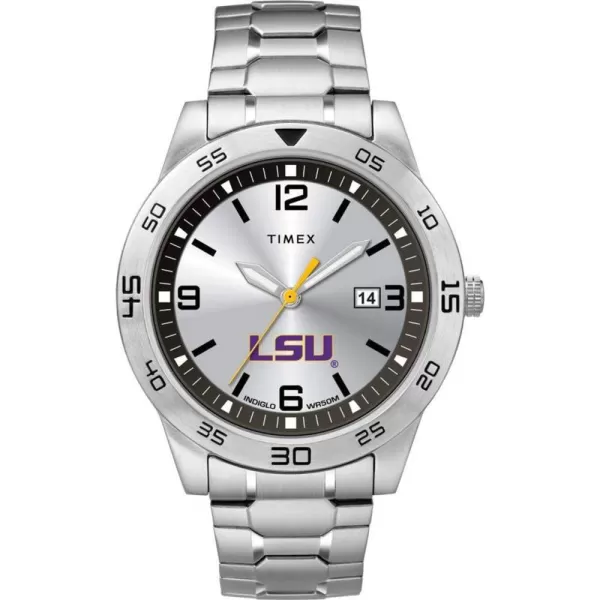 Mens Citation 42mm Quartz Watch with Stainless Steel StrapLSU Tigers