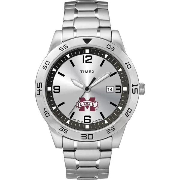 Mens Citation 42mm Quartz Watch with Stainless Steel StrapMississippi State Bulldogs