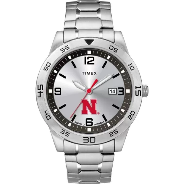 Mens Citation 42mm Quartz Watch with Stainless Steel StrapNebraska Cornhuskers