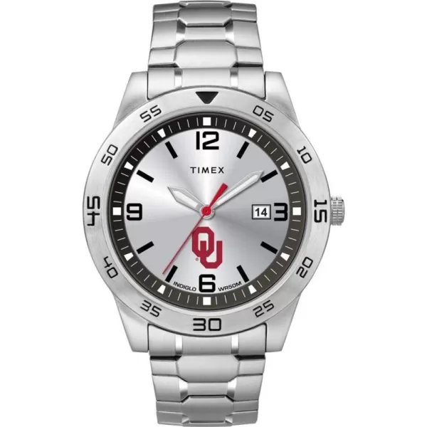 Mens Citation 42mm Quartz Watch with Stainless Steel StrapOklahoma Sooners