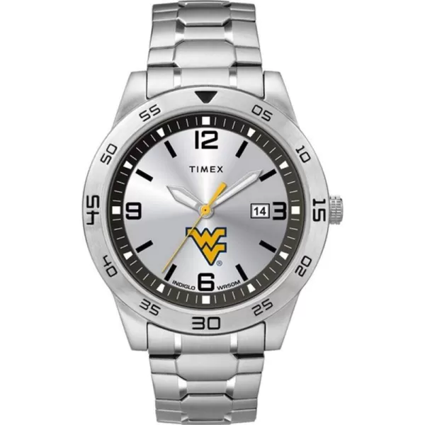 Mens Citation 42mm Quartz Watch with Stainless Steel StrapWest Virginia Mountaineers
