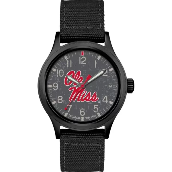 Mens Collegiate Scout 40mm Quartz Fabric StrapOle Miss Rebels