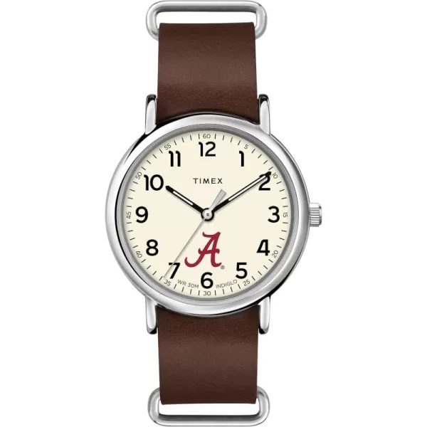 Mens Collegiate Weekender 40mm Quartz Leather StrapAlabama Crimson Tide