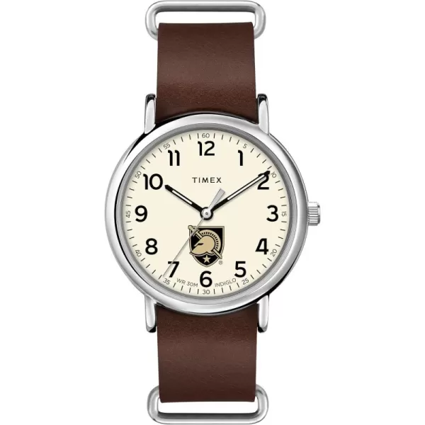 Mens Collegiate Weekender 40mm Quartz Leather StrapArmy Black Knights