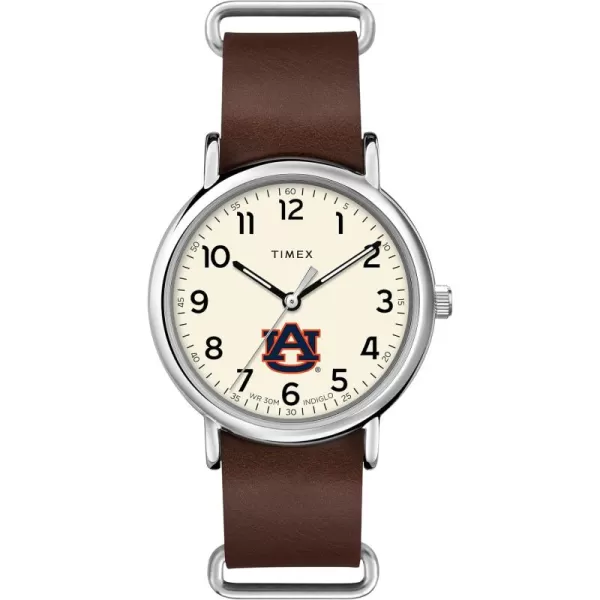 Mens Collegiate Weekender 40mm Quartz Leather StrapAuburn Tigers