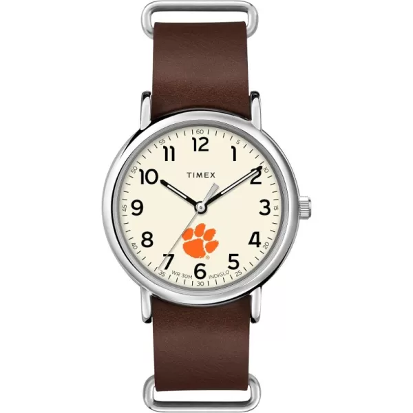 Mens Collegiate Weekender 40mm Quartz Leather StrapClemson Tigers