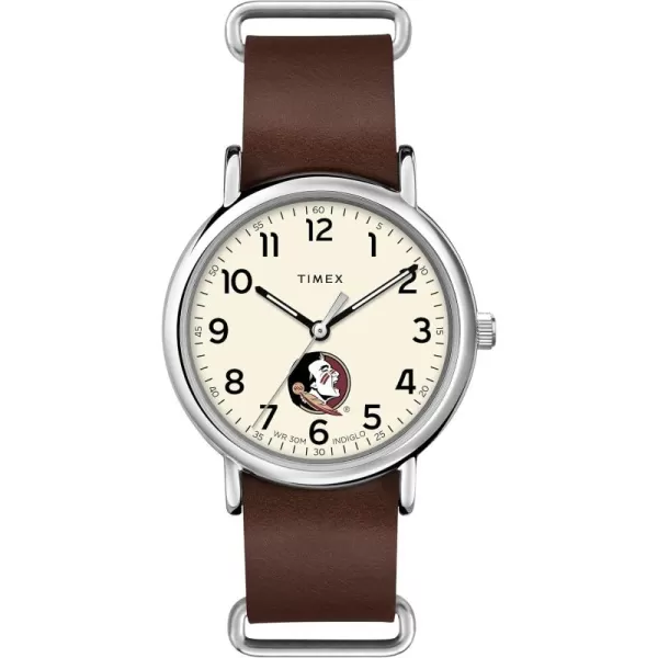Mens Collegiate Weekender 40mm Quartz Leather StrapFlorida State Seminoles