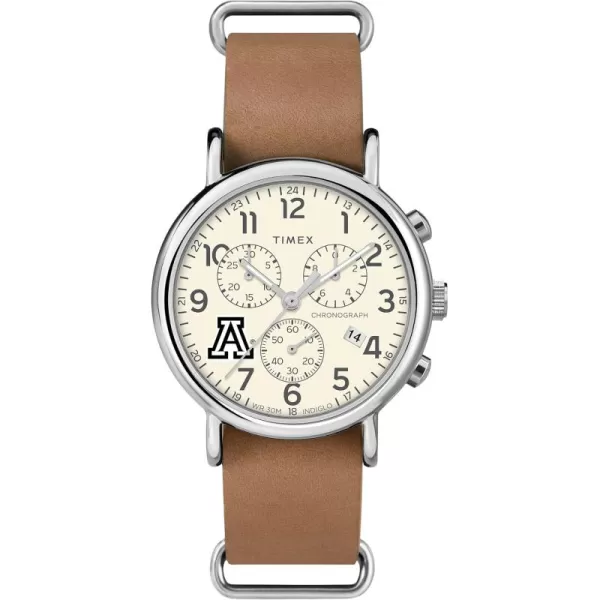 Mens Collegiate Weekender Chrono 40mm Quartz Leather StrapArizona Wildcats