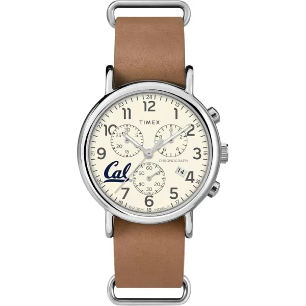 Mens Collegiate Weekender Chrono 40mm Quartz Leather StrapCalifornia Golden Bears