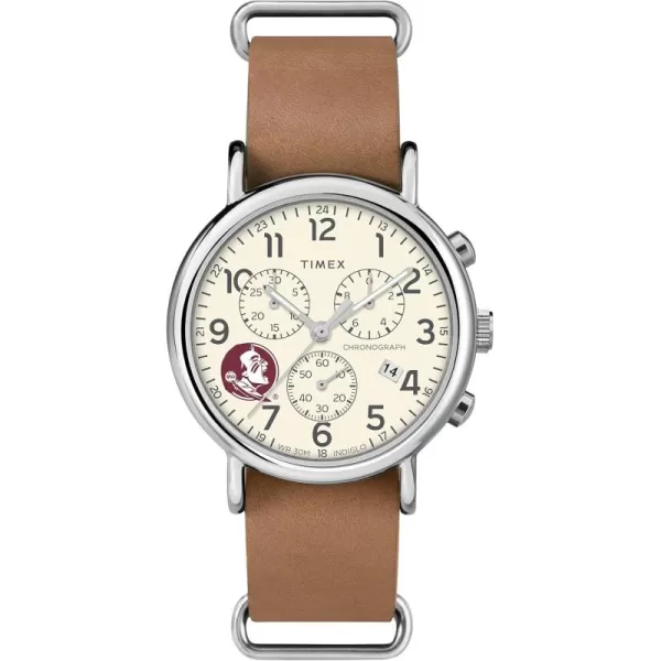 Mens Collegiate Weekender Chrono 40mm Quartz Leather StrapFlorida State Seminoles