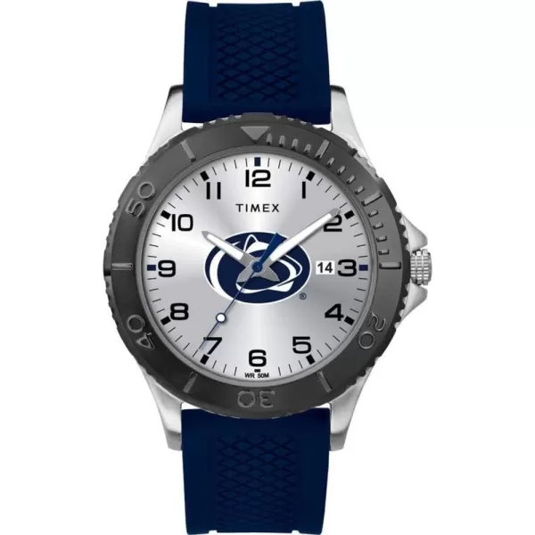 Timex Tribute Mens Collegiate Gamer 42mm Watch  Penn State Nittany Lions with Navy Silicone Strap