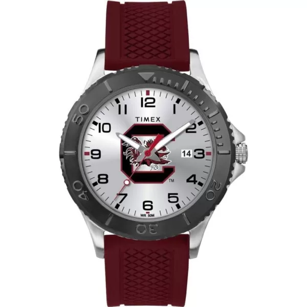 Timex Tribute Mens Collegiate Gamer 42mm Watch  South Carolina Gamecocks with Crimson Silicone Strap