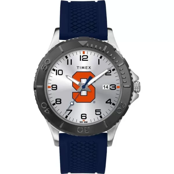 Timex Tribute Mens Collegiate Gamer 42mm Watch  Syracuse Orange with Navy Silicone Strap