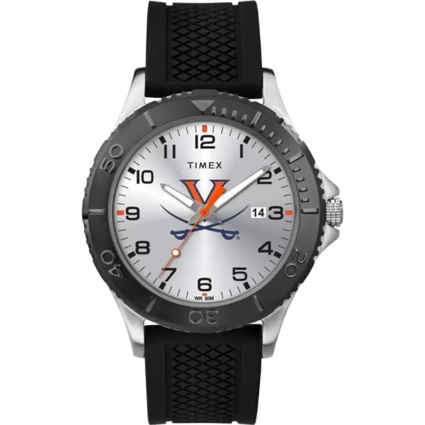 Timex Tribute Mens Collegiate Gamer 42mm Watch  Virginia Cavaliers with Black Silicone Strap
