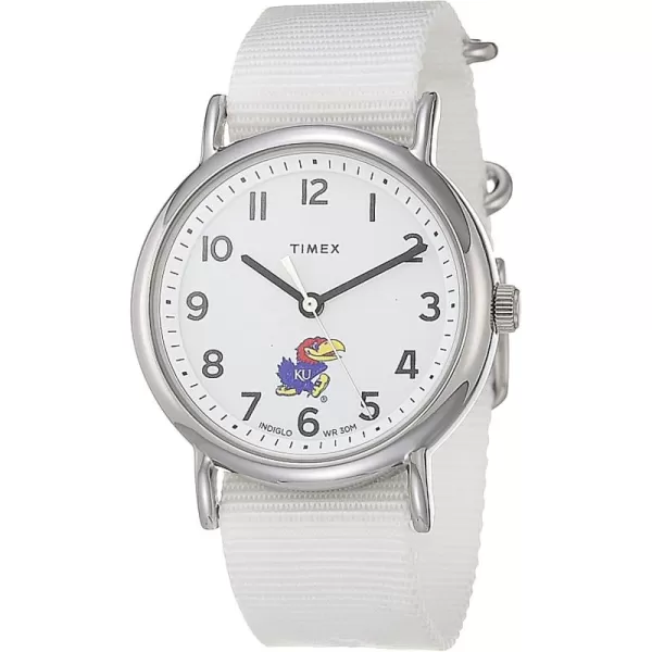 Womens Weekender 38mm Quartz Watch with Fabric StrapKansas Jayhawks