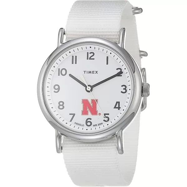Womens Weekender 38mm Quartz Watch with Fabric StrapNebraska Cornhuskers