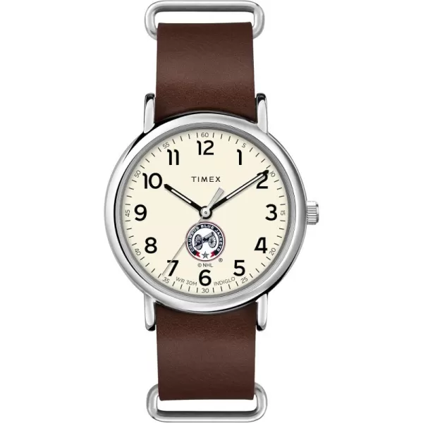 Mens NHL Weekender 40mm Quartz Leather StrapColumbus Blue Jackets