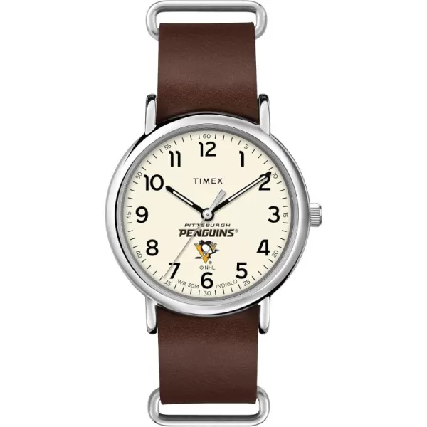 Mens NHL Weekender 40mm Quartz Leather StrapPittsburgh Penguins
